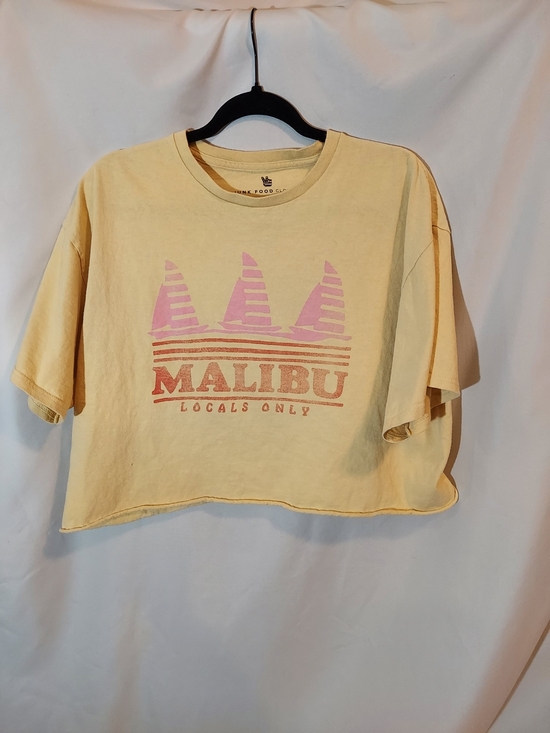 Junk Food Clothing Tops - Junk Food Clothing | Malibu "Locals Only" Cropped Boxy Graphic Tee